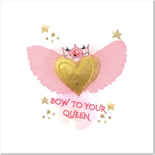 Bow to your queen in pink Posters and Art